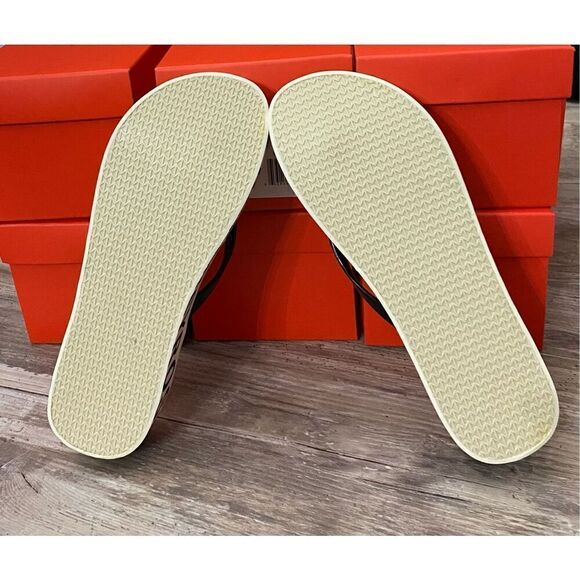 Reya Rosette Regalia White Black Wedge Flip Flop Sandal Sz 10M - Picture 4 of 5